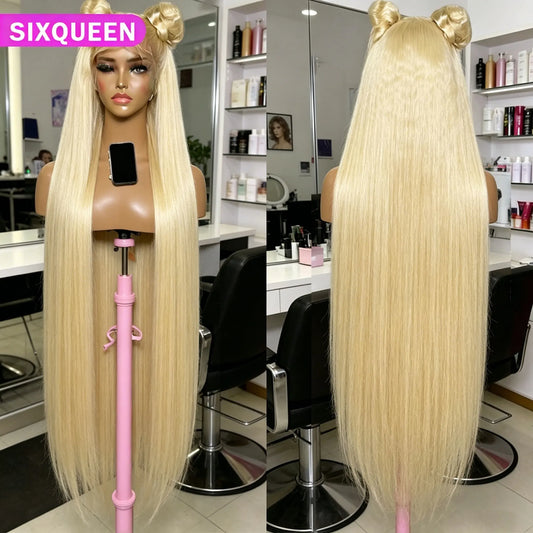 613 Blonde Straight HD Lace Front Human Hair Wig – 13x6 Pre-Plucked Virgin Hair