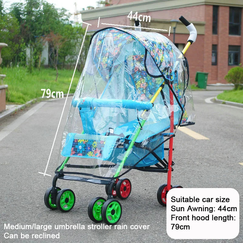 Waterproof Baby Stroller Rain Cover Windproof Baby Carriage Cover Raincoat Pram Rain Cape Outdoor Stroller Accessories