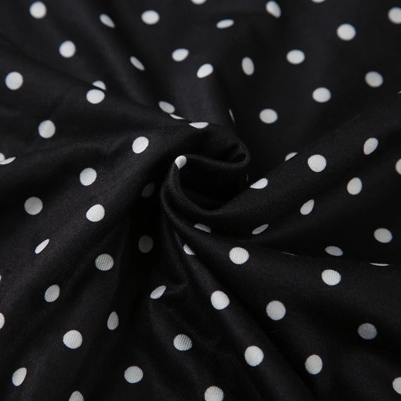 SUCHCUTE Polka Dot Halter Mini Dress – Backless Sleeveless Summer Party Dress