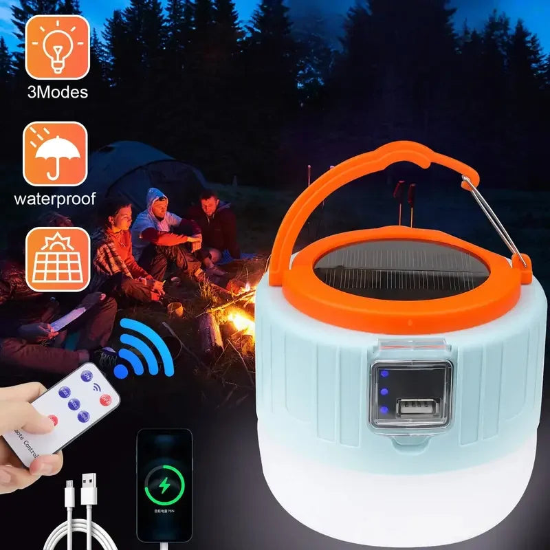 LED Camping Light USB Rechargeable Bulb High Power Outdoor Tent Lamp Portable Lantern Emergency Lighting Lights For BBQ Hiking