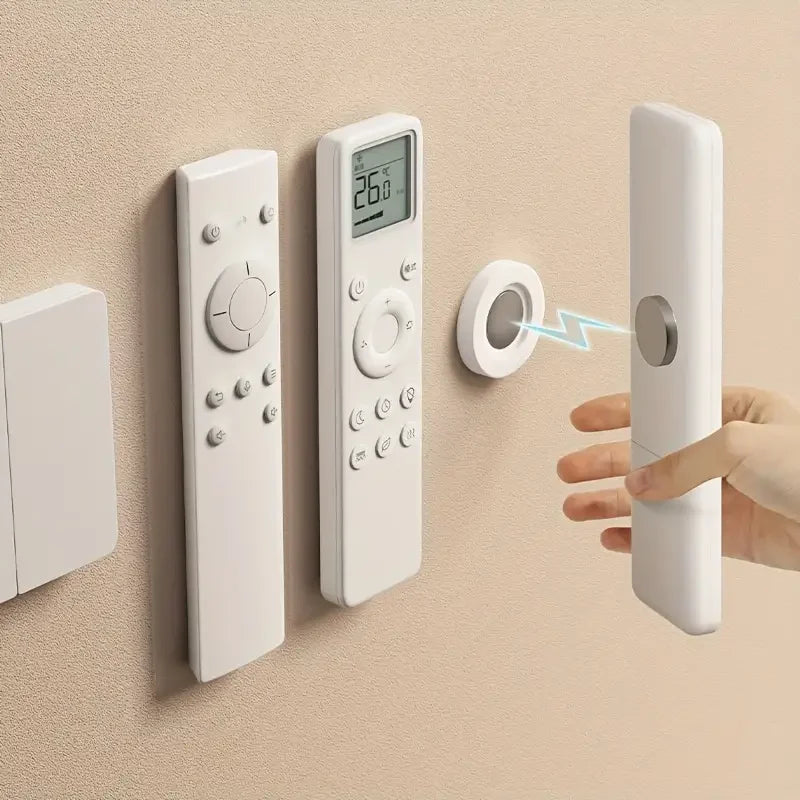 No-Drill Magnetic Remote Control Wall Holder – Set of 3, Space-Saving Design