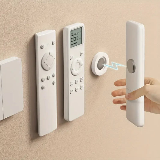 No-Drill Magnetic Remote Control Wall Holder – Set of 3, Space-Saving Design