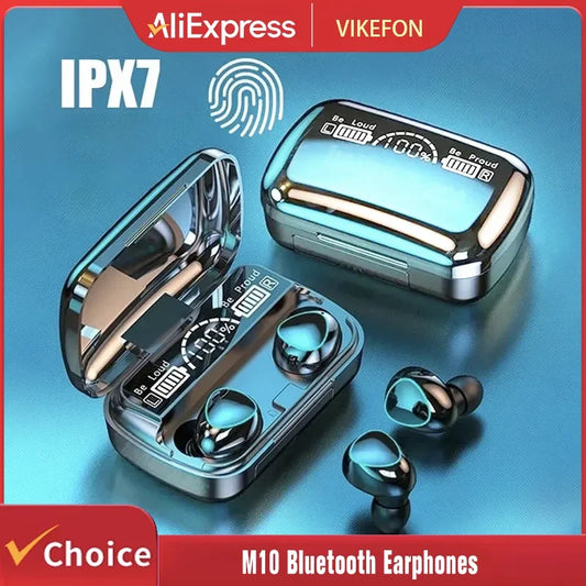 TWS M10 Wireless Bluetooth Earbuds with LED Charging Case & Mic