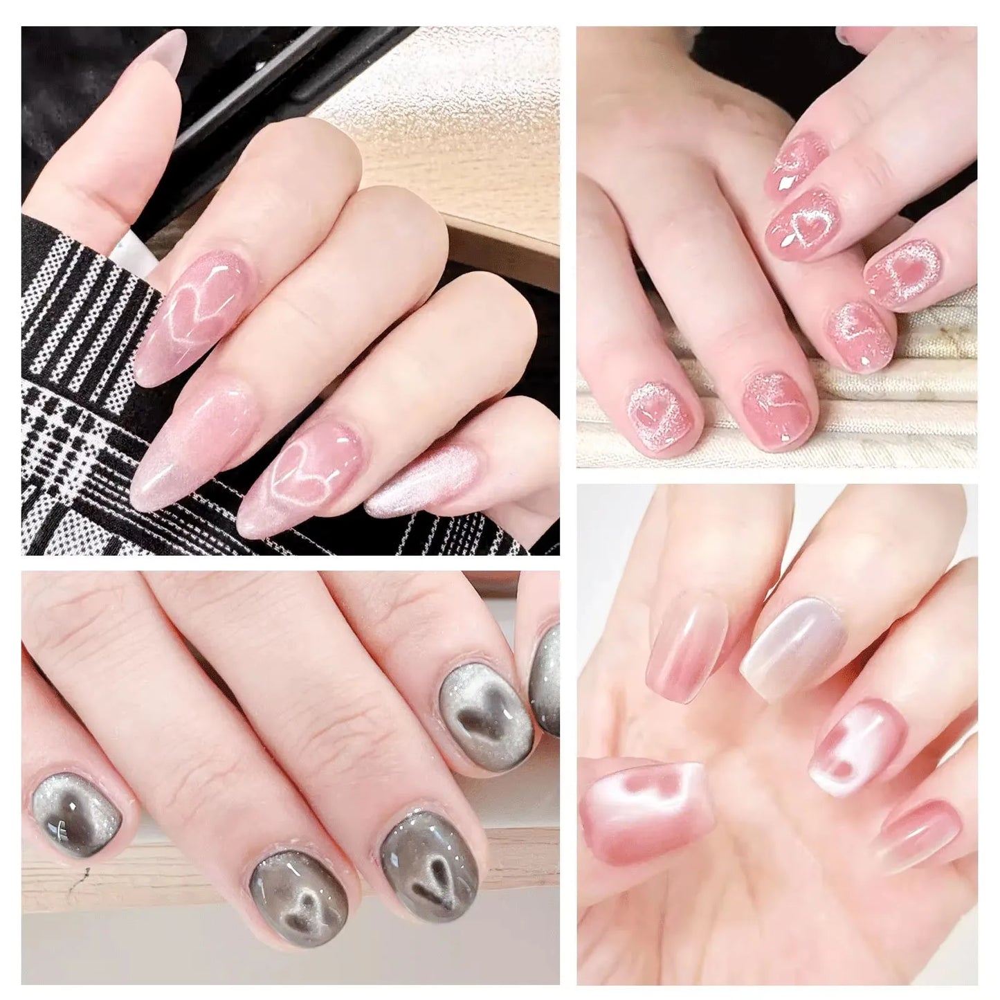 LINMANDA Cat Eye Nail Art Magnetic Kit Heart Shaped Magnetic Tools Portable Gel Nail Art Magnets Suitable for Home or Nail Salon