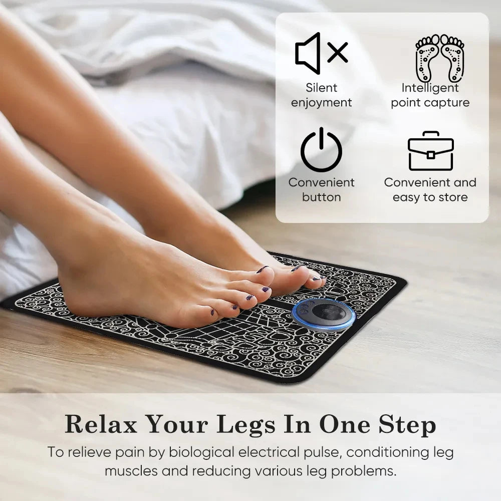 Electric Foot Massager Pad – EMS Muscle Relaxation Trainer for Home & Fitness