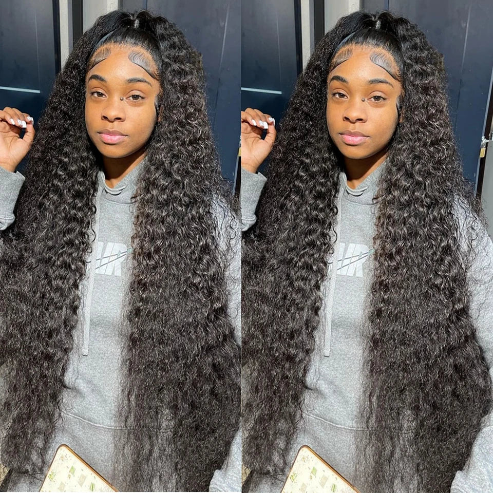 13x6 Hd Lace Frontal Wig Deep Wave 250 Density Curly Human Hair Wigs Preplucked Water Wave Front Wigs For Black Women Brazilian