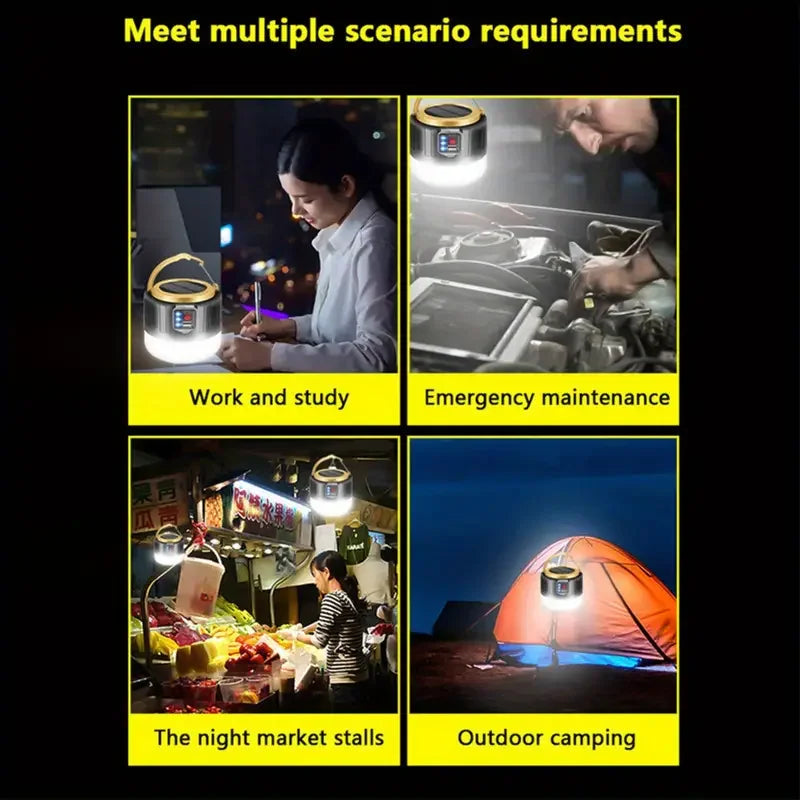 LED Camping Light USB Rechargeable Bulb High Power Outdoor Tent Lamp Portable Lantern Emergency Lighting Lights For BBQ Hiking