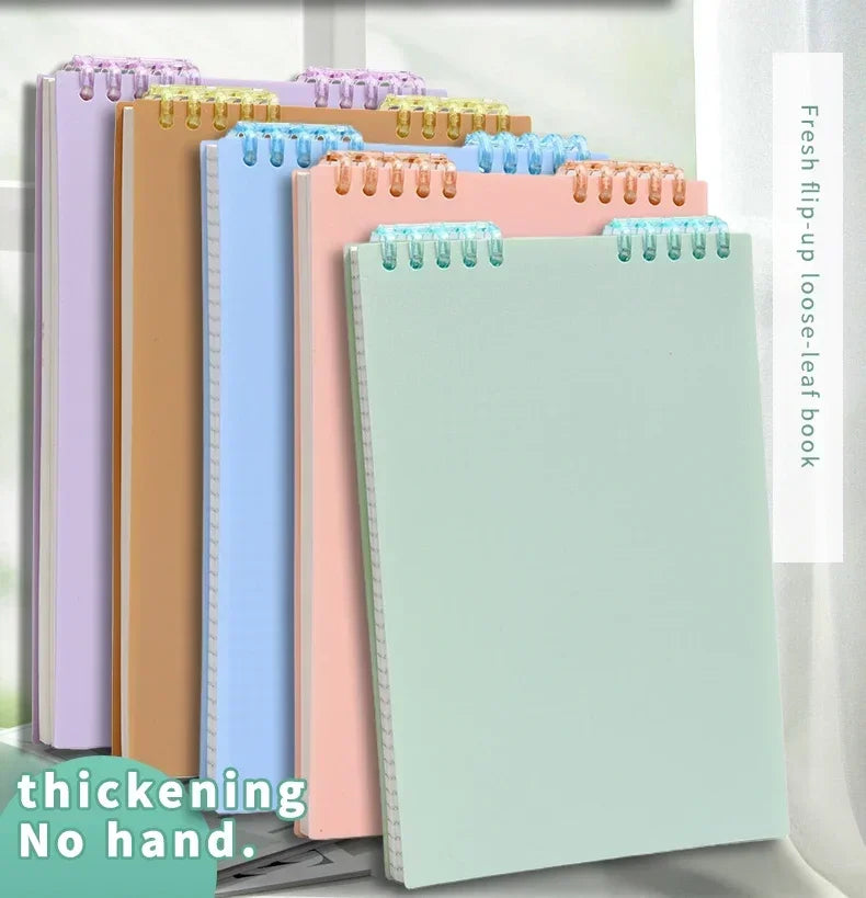 A5 60 Sheets Planner Thick Notebook Spiral Binding Loose-leaf Notebooks with Lines Pages for School Office Stationery Supplies