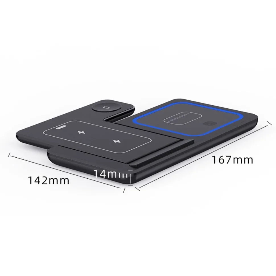 3 in 1 Foldable Wireless Charging Station for iPhone 17 16 15 14 13 12 Pro Max iWatch Ultra Airpods Pro Fast Charger Stand Dock