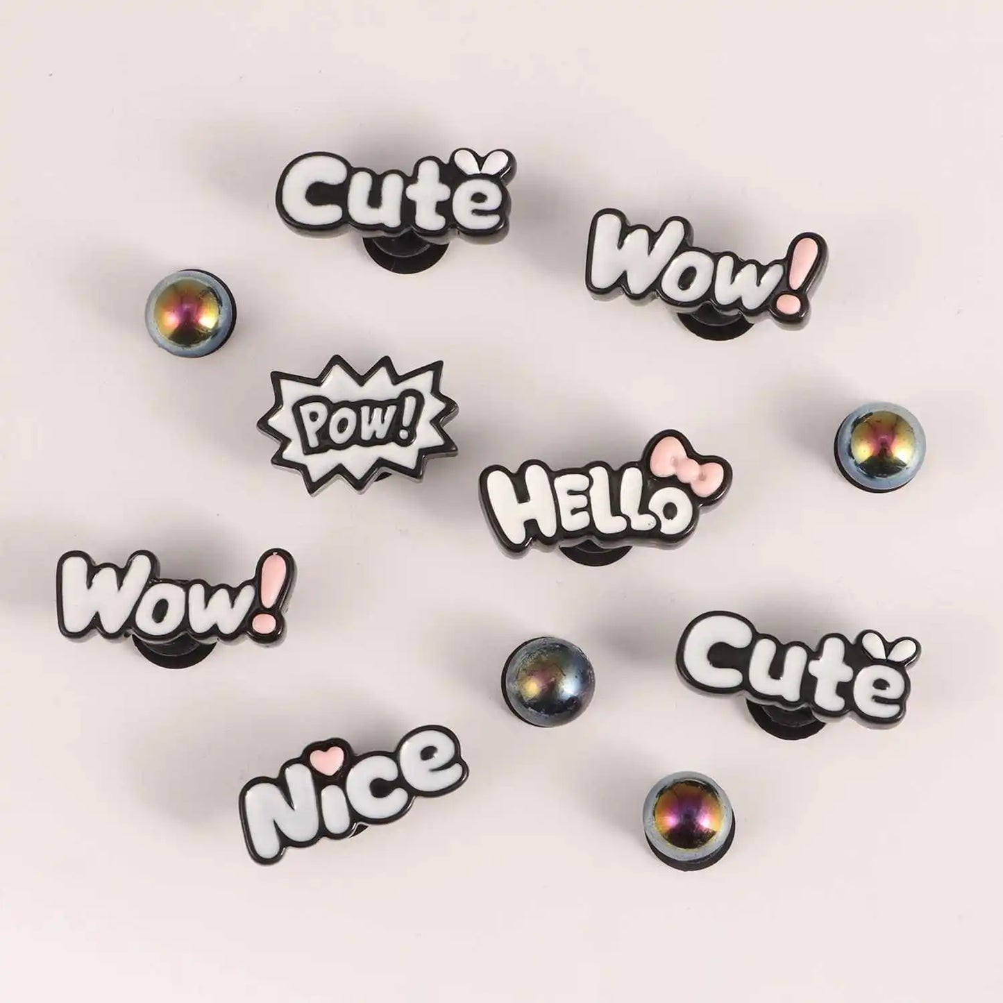 Yellow Aesthetic  Charms Set Cute Smiley Face Flower Heart Shoe Charms DIY Sweet Shoe Decorations for Sandals Wo