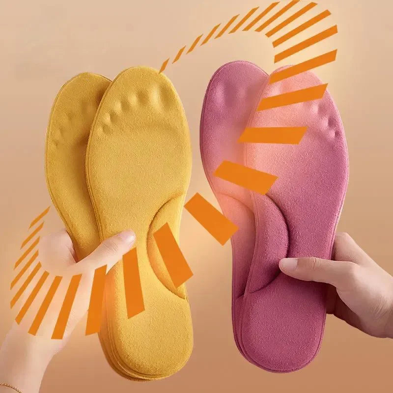 4D Massage Warm pile Shoes Insoles Super Soft Latex Sports Insole for Feet Running Basket Shoe Sole Arch Support Orthopedic