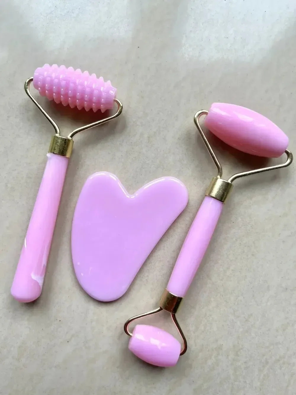 3-Piece Resin Gua Sha Facial Roller Set – Face & Body Massage Tools