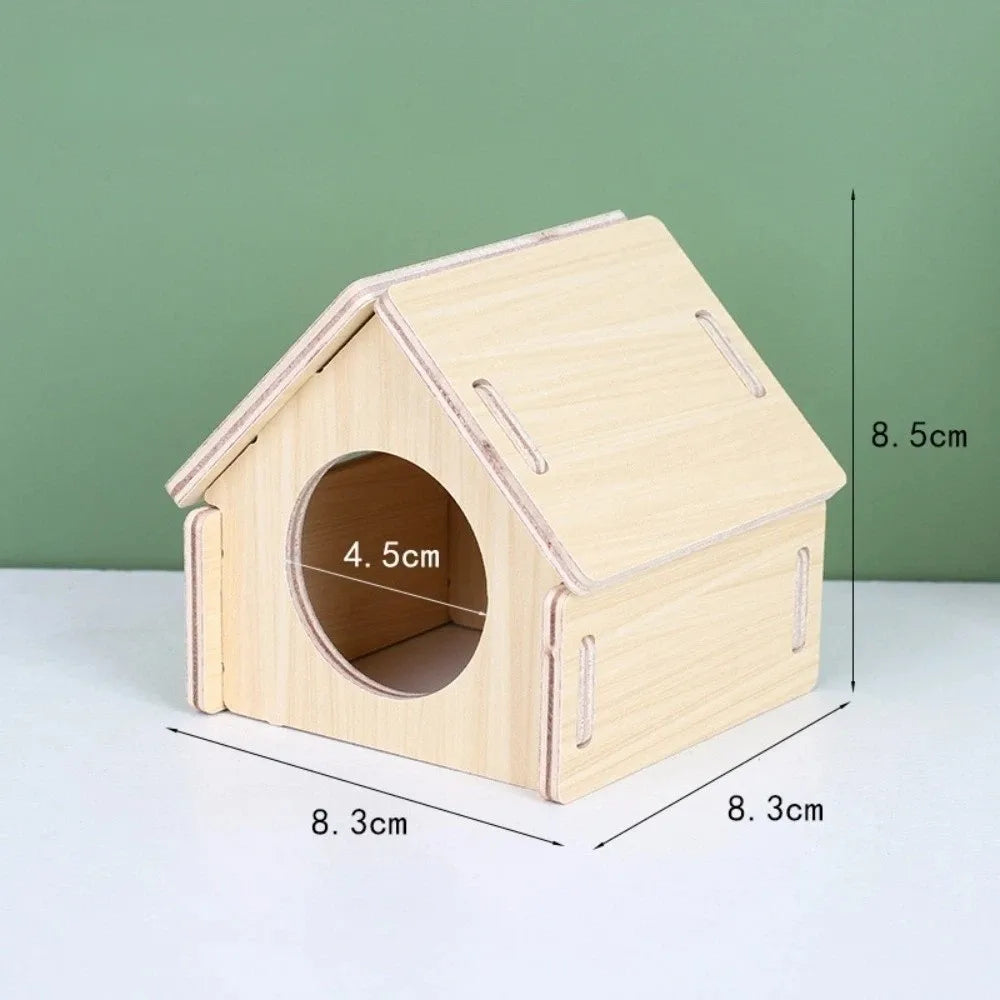 New Wooden Hamster Villa Chewable Easy to Install Platform House Durable Cage Accessories Hamster Climb Pet Supplies
