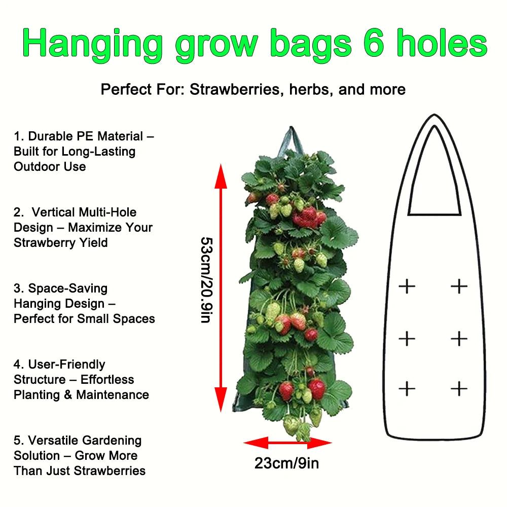 Hanging Grow Bags for Strawberries Tomatoes Hanging Planting Grow Bag Vertical Garden  Strawberry Planter Pot Aeroponic Tower