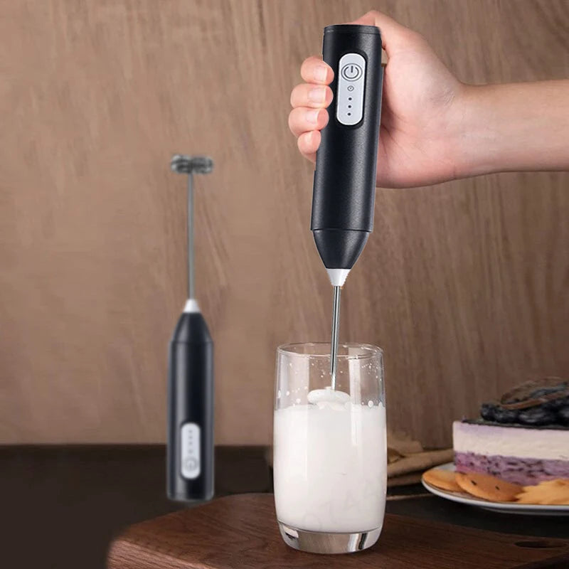 Wireless USB-C Electric Milk Frother – Handheld Stainless Steel Coffee Whisk