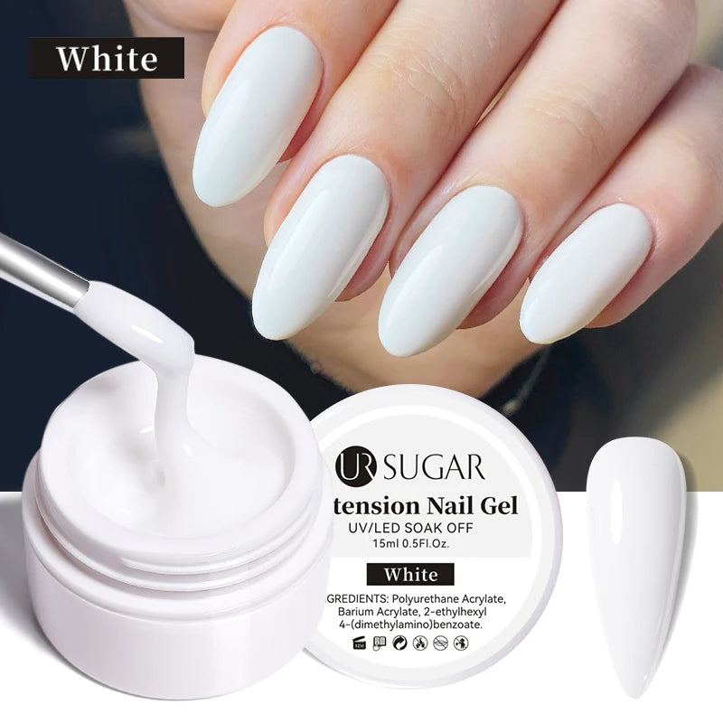 UR SUGAR 15ml Box Extension Nail Gel Jelly Pink White Clear UV Gel Hard Gel Extension Gel Nails Finger French Nail Art Manicure