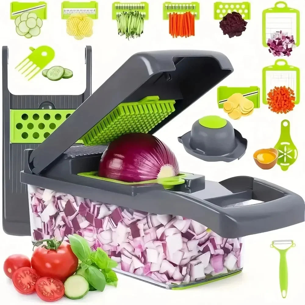 14-in-1 Multi Vegetable Chopper — Slice, Dice & Prep in Seconds