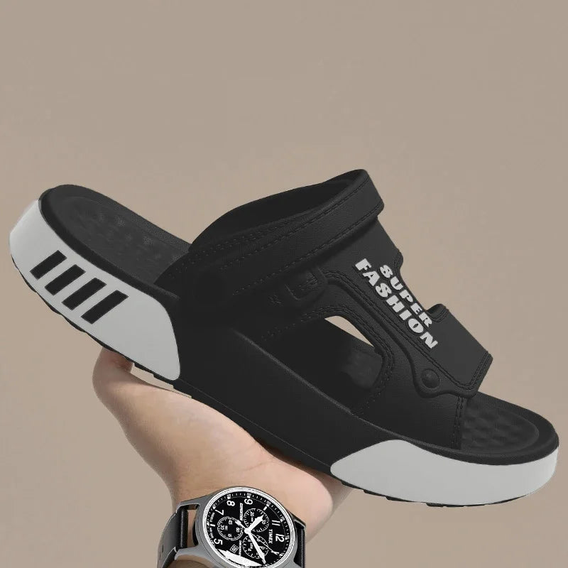 Summer Men’s Sandals EVA Soft-soled Platform Slides Slippers Indoor Outdoor Walking Beach Shoes Flip-Flops Mens Home Shoes