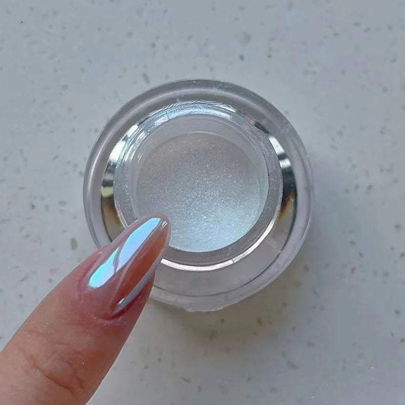 Aurora Chrome Nail Powder – High-Gloss Moonlight Mirror Pearl Glitter Pigment