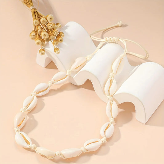 Minimalist Seashell Necklace – Bohemian Vintage Beach Travel Jewellery