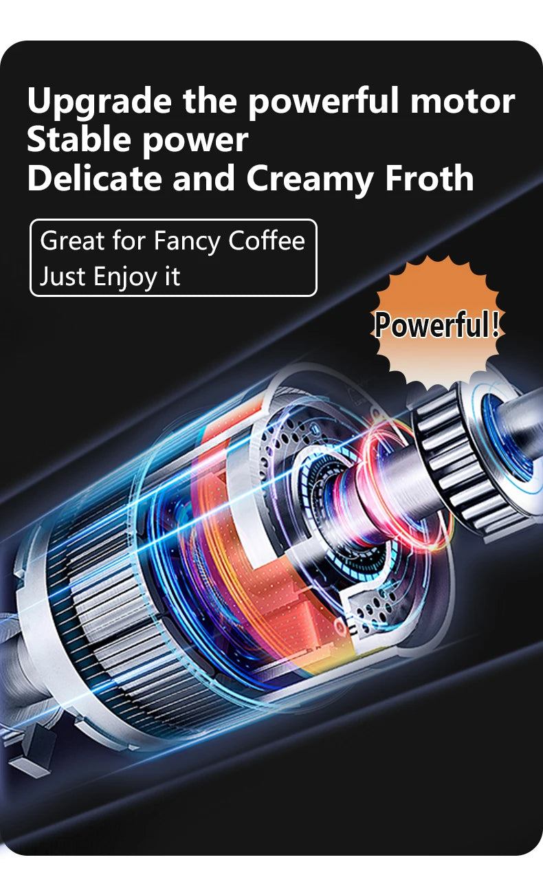 Wireless USB-C Electric Milk Frother – Handheld Stainless Steel Coffee Whisk