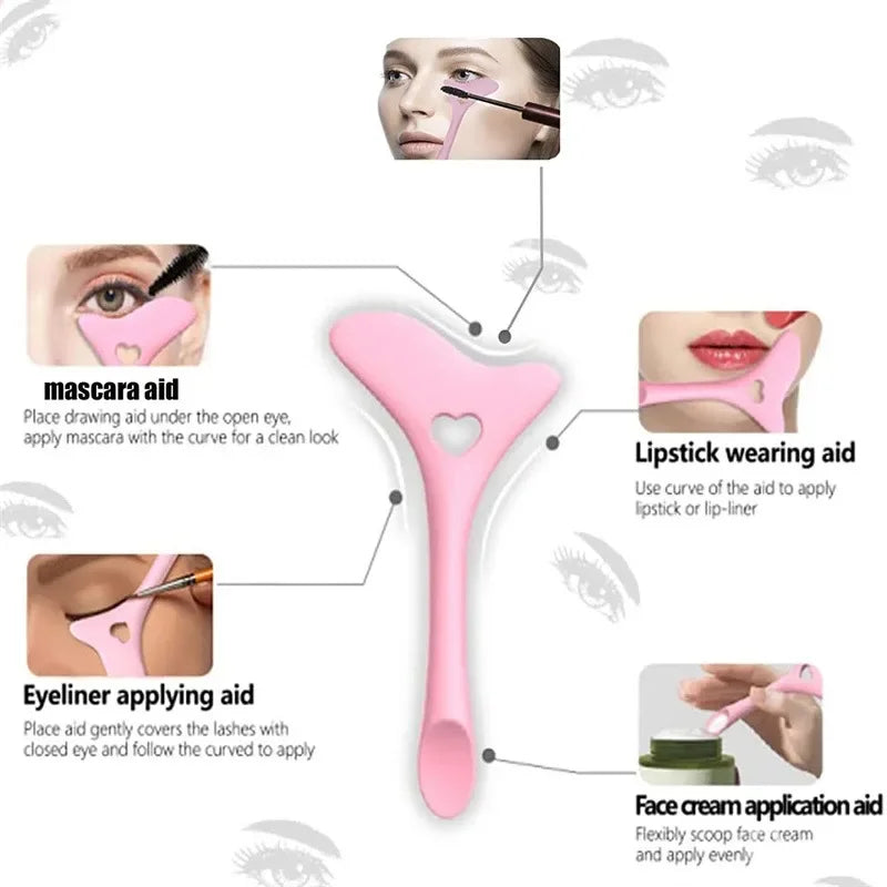 Silicone Eyeliner & Lipstick Stencil Aid – Reusable Wing Tip Makeup Tool