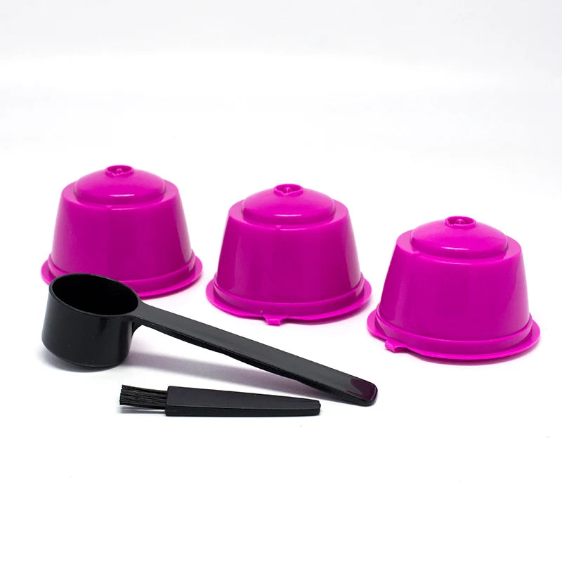 Reusable Dolce Gusto Coffee Capsule Filters – Set of 3 with Spoon & Brush