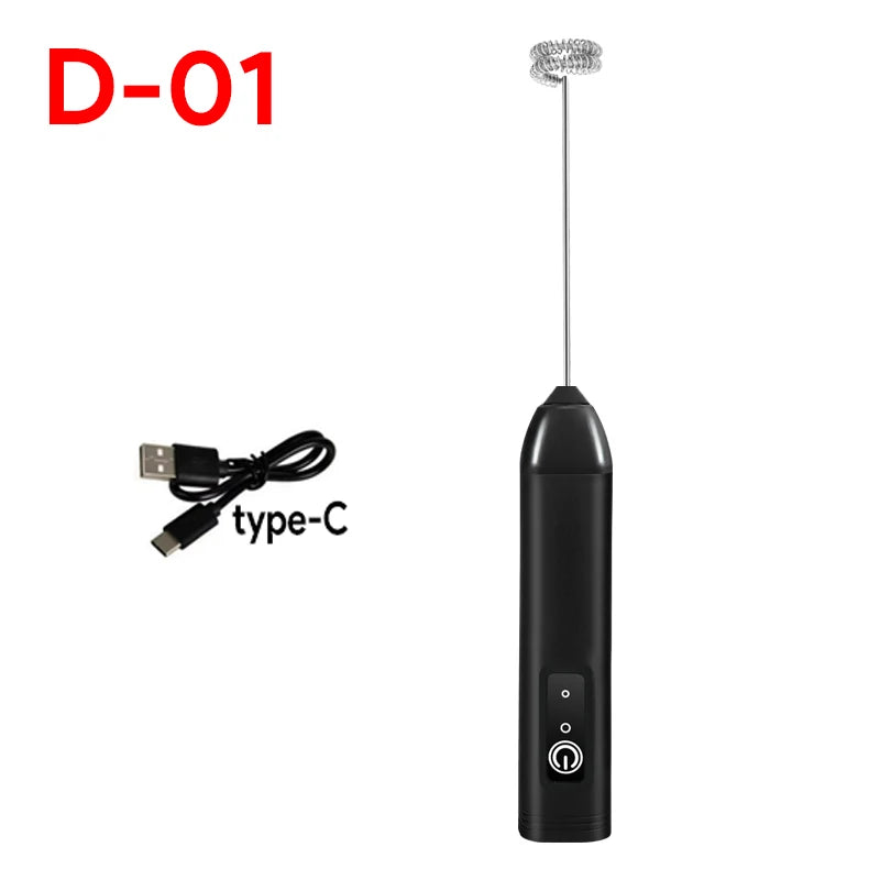 Wireless USB-C Electric Milk Frother – Handheld Stainless Steel Coffee Whisk
