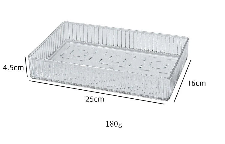 Stackable Acrylic Drawer Organiser Trays – Clear Makeup & Bathroom Vanity Storage Bins