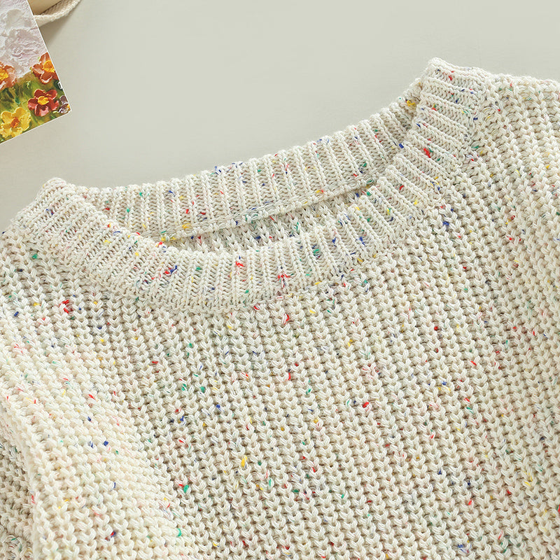 Children s Unisex Fall Sweater Vibrant Polka Dots Design with Long Sleeves and Round Neckline for Boys and Girls