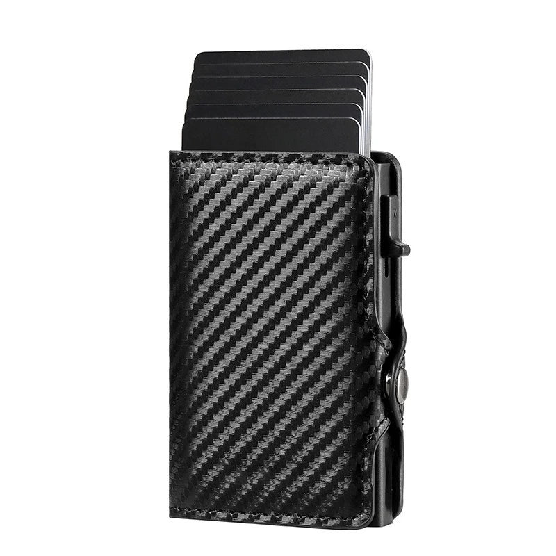 Men's Women's Multi-Function Designer Bank Card Wallet RFID Blocking Metal Aluminum ID Card Holder Fashion Business Pop-Up Purse