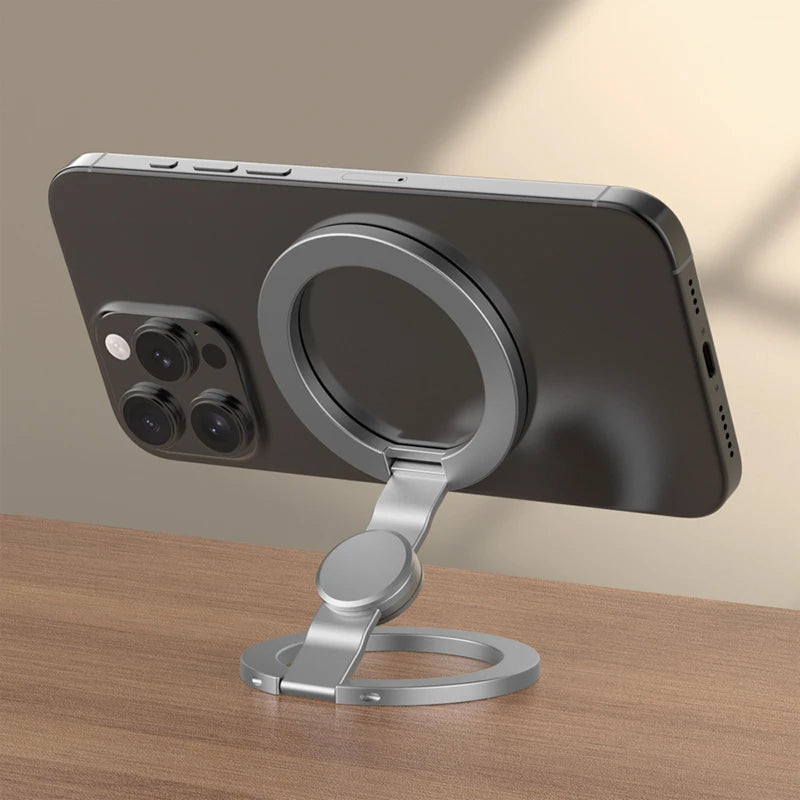MagSafe Foldable 360° Rotating Phone Holder – Double-Sided Magnetic Grip Stand for iPhone