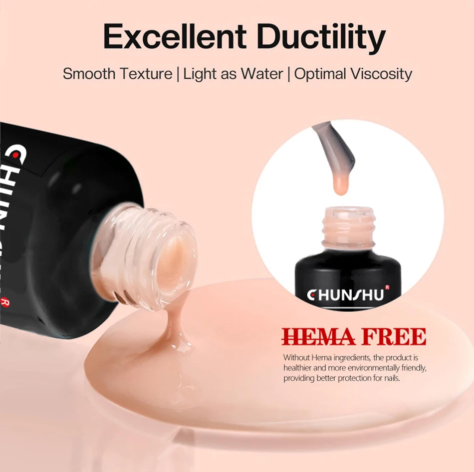 CHUNSHU Hema FREE Construction UV Gel 18ml Builder Nail Gel In A Bottle Semi Permanent Thick Rubber Base Gel Extension Nails Art