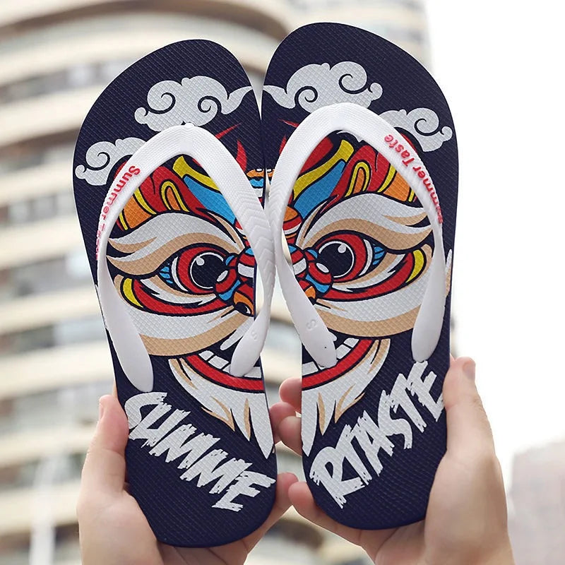 2022 New Flip Flops Slippers Men Summer Anti-skid Outdoor Korea Casual Light Beach Sandals Household Slipper Students Slides