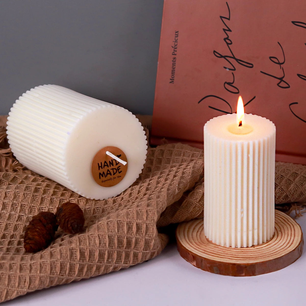 Classical Striped Cylindrical Silicone Candle Mould – DIY Pillar Wax Craft