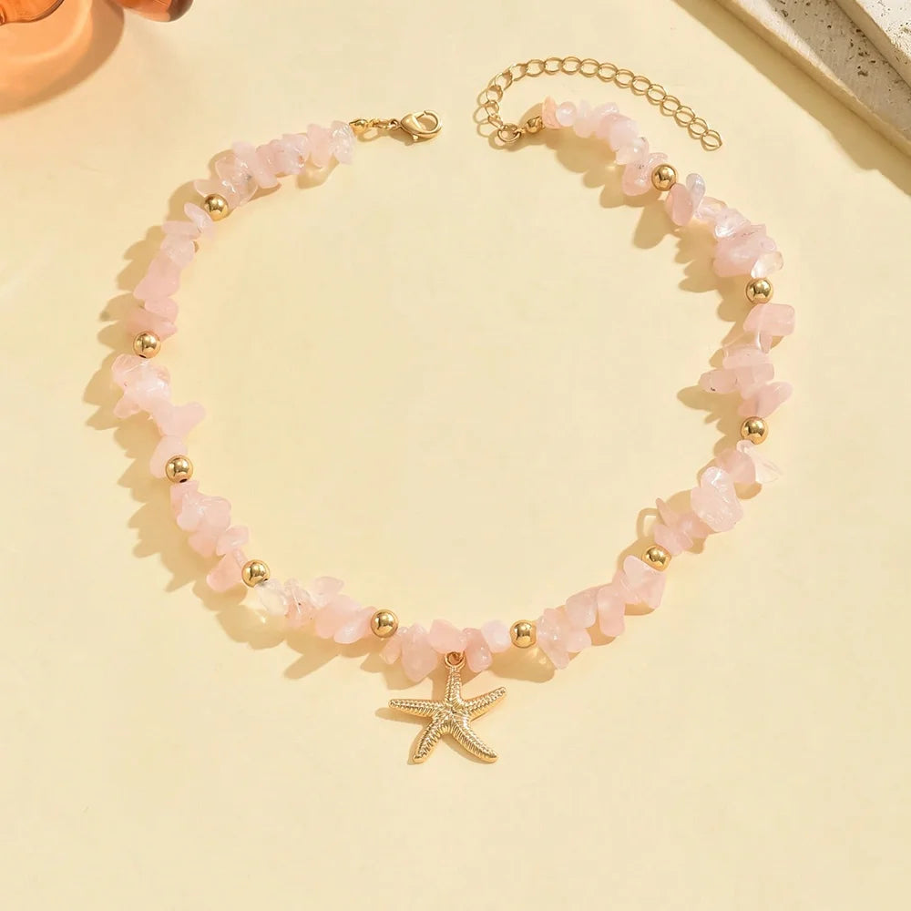 Natural Seashell Pendant Choker – Ocean Inspired Women's Holiday Necklace