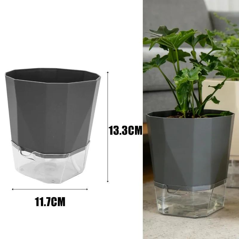 Self-Watering Plant Pot with Clear Reservoir – Breathable Indoor Planter