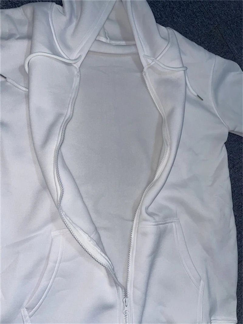 Zipper Hoodies Women/Men Trendy Long Sleeve Hooded Fleece Sweatshirt Casual Campus Streetwear Sportswear Hot Sales High Quality