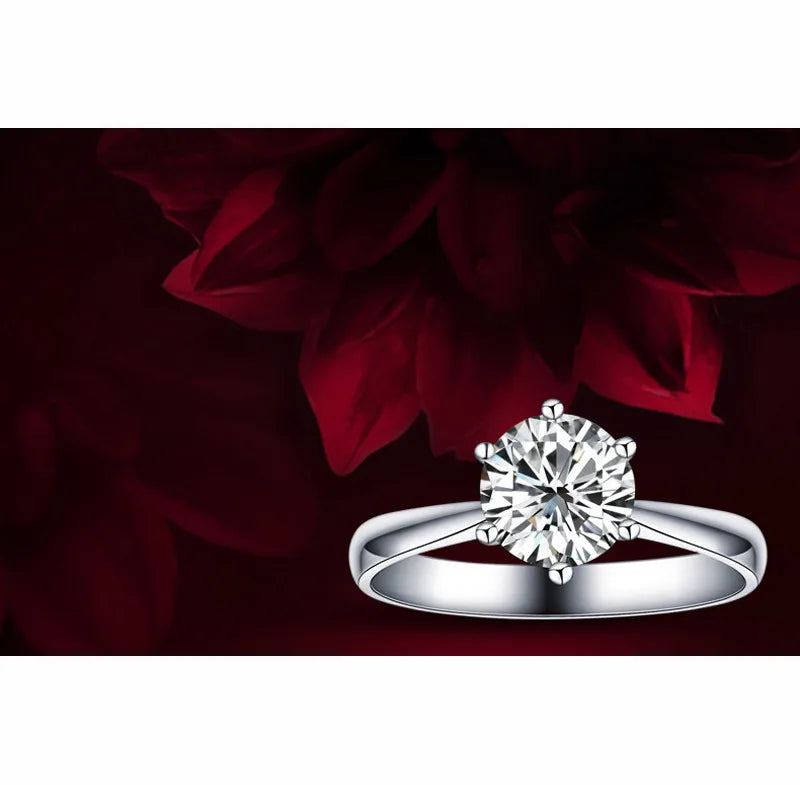 Fine Wedding Rings for Men Women Gift S925 Sterling Silver Color Austrian Crystal Engagement Proposal Ring Jewelry Bague Femme