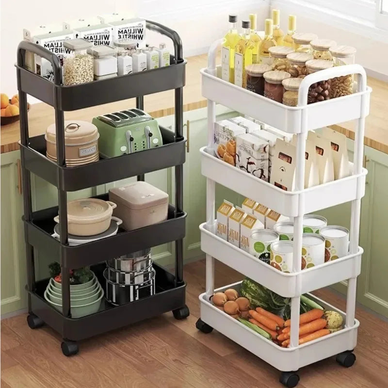 5-Layer Mobile Kitchen Storage Trolley – Floor-Standing Multi-Tier Rack