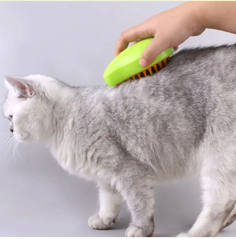 Electric Steamy Brush for Cat and Dog, Steam Brush, Electric Sprayer for Massage, Pet Grooming Tool, Shedding Combs, 3 in 1