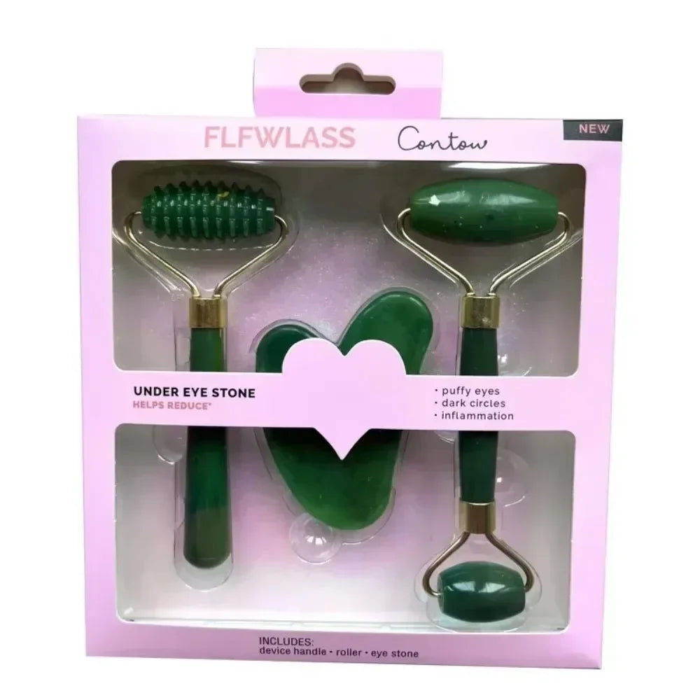 3-Piece Resin Gua Sha Facial Roller Set – Face & Body Massage Tools