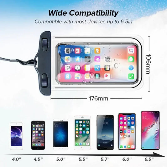 Universal Waterproof Phone Pouch – Swimming & Beach Dry Bag