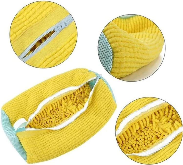 Durable Mesh Shoe Wash Bag with Zipper & Plush Lining - Protects Sneakers/Casual Shoes in Washing Machine, Reusable Laundry Bag