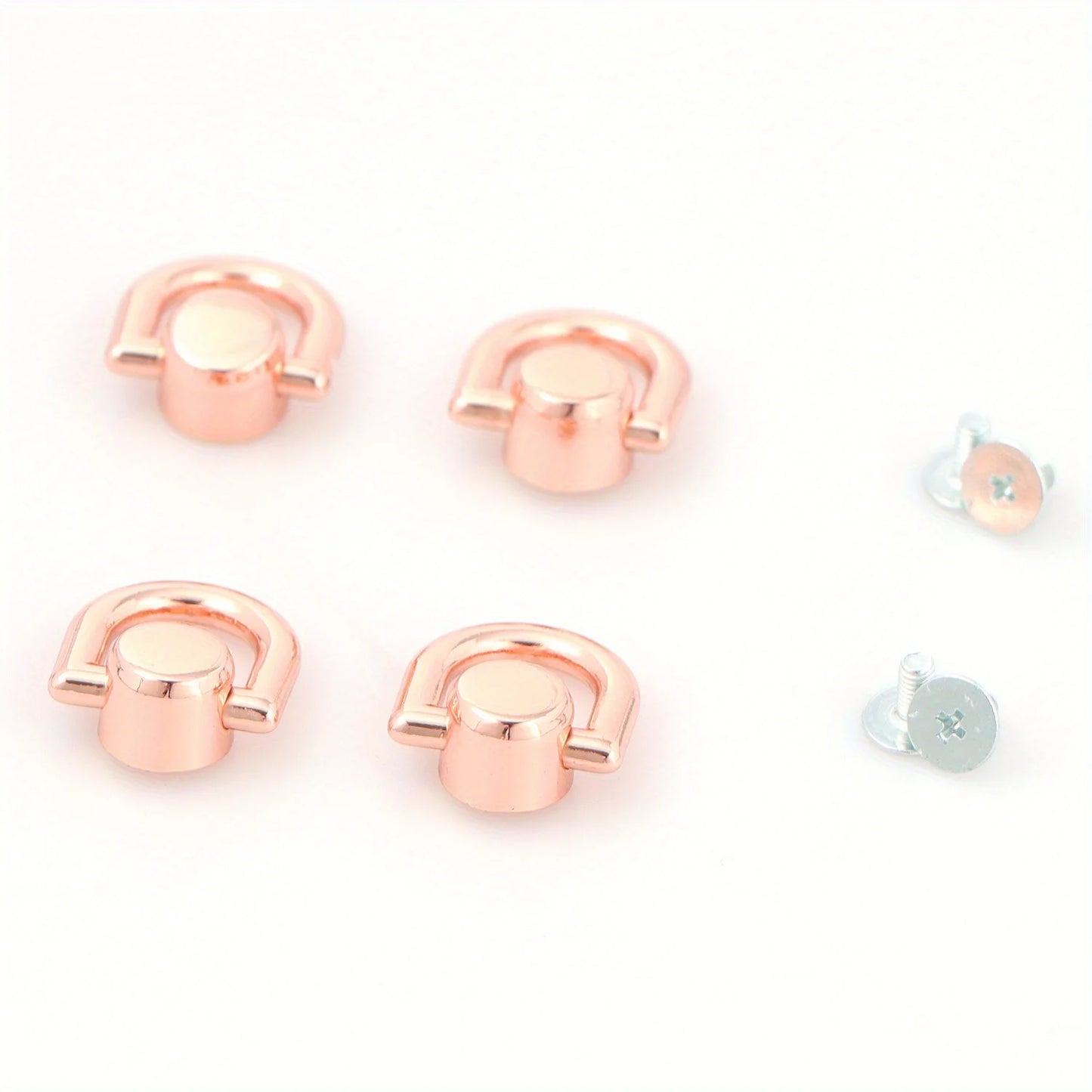 4 Pcs D Rings Rivets for Leather Purse Stud Screw Metal Ring Studs Rivets for Wallet Strap Accessories Leather Purse Hardware
