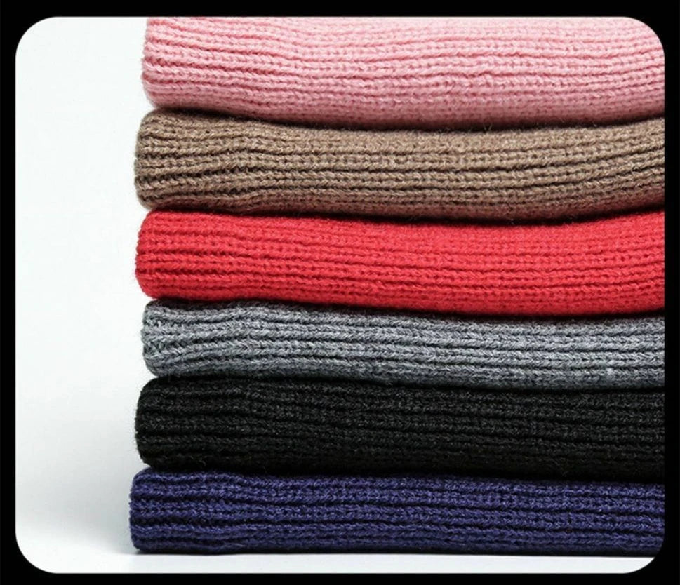 Fashion Women Knitted Scarf Solid Cashmer Like Winter RIDE Scarves Lady Warm Thick Unisex Men Neck Scarfs Ring