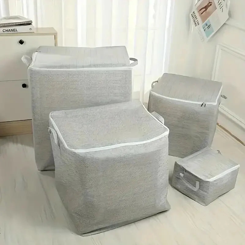 Large Capacity Non-Woven Storage Bag – Wardrobe Organiser for Quilts & Clothing