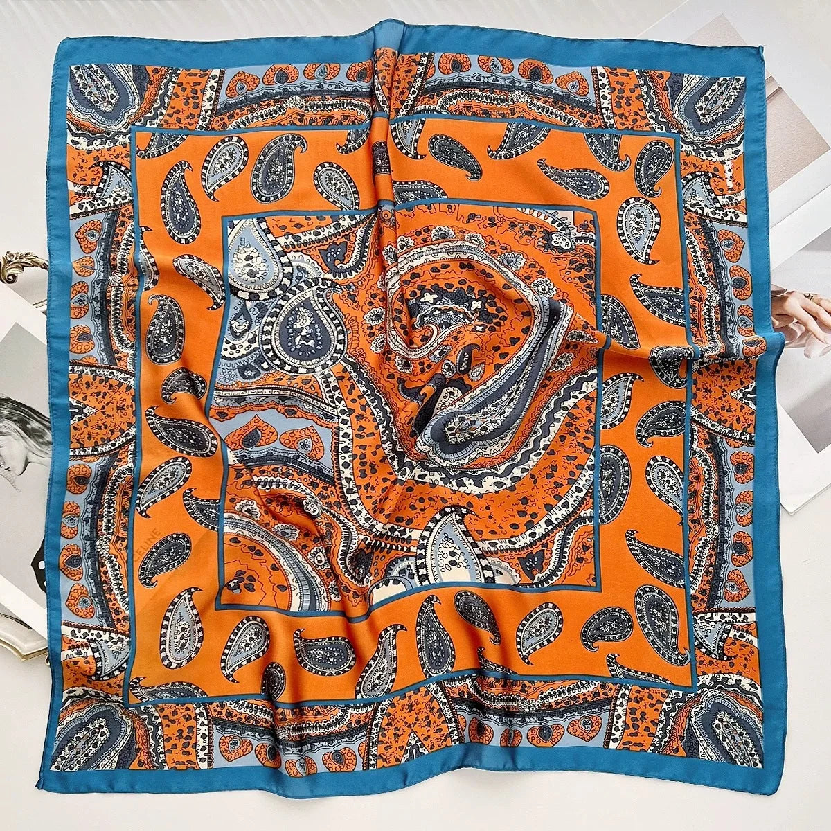 Luxury Silk Scarf Neckerchief Women's Silk Square Scarf Purse Scarf for Women Designer Silk Headscarf SJ01