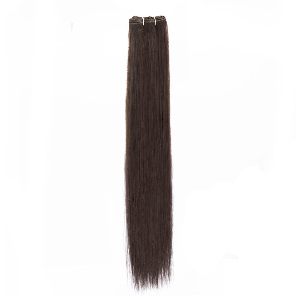 Bone Straight Synthetic Hair Bundles – Natural Super Long Yaki Straight Hair Weaving Extensions