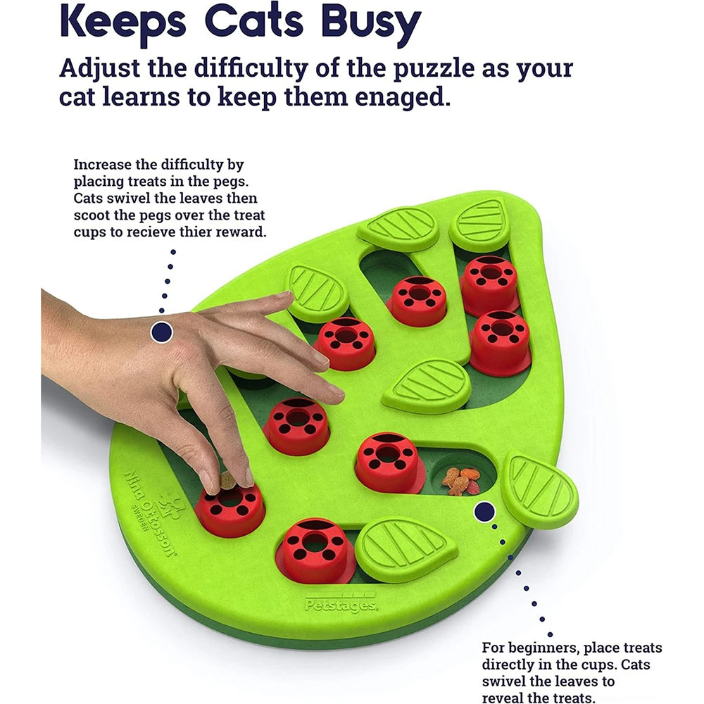 Interactive Cat Puzzle Feeder — Slow Feeder & Scratch Board for Indoor Cats